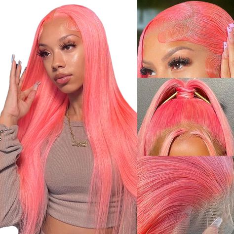 PRICES MAY VARY. Let Your Hair Shine With Real Pink Human Hair Wig: Our pink wig is a premium collection of 100% real human hair wigs. With over ten years of relentless innovation and exploration in the realm of wigs, all our pink human hair wigs are crafted meticulously from the hair of young women who generously contribute their locks for this exquisite creation. Each wig is hand-woven stitch by stitch by our skilled artisans, ensuring a product of unparalleled quality and craftsmanship. Advan Pink Wigs For Black Women, Pink Lace Front Wig, Woven Stitch, Pink Lace Front, Hd Lace Frontal, Beauty Photoshoot, Pink Wig, Wig Stand, Hair Color Pink