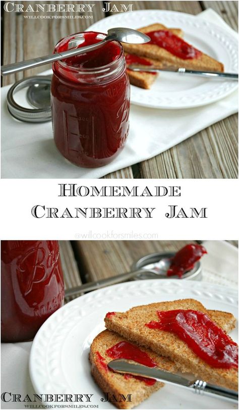 Homemade Cranberry Jam Dried Cranberries Recipes, Jam Ideas, Cranberry Butter, Will Cook For Smiles, Cranberry Jam, Jam And Jelly, Jam Recipe, Cranberry Recipes, Jelly Recipes