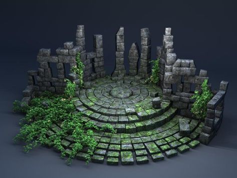 Dnd Diy, Temple Ruins, Warhammer Terrain, Minecraft Inspiration, Art Landscapes, Wargaming Terrain, Minecraft Architecture, 3d Modelle, Minecraft Buildings