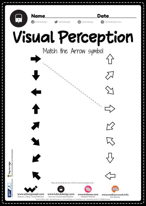 Visual form constancy perceptual skills arrow recognition | TukTuk Design Visual Perceptual Activities Preschool, Visual Perception Worksheets, Visual Motor Activities, Visual Perceptual Activities, Visual Perception Activities, Alzheimers Activities, Cognitive Activities, Visual Tracking, English Activities For Kids