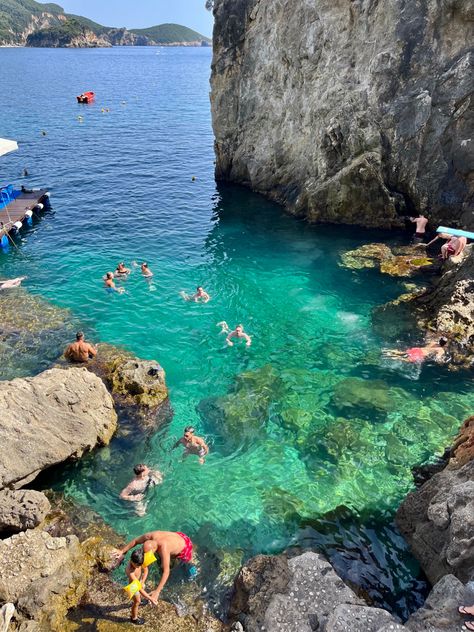 beach bar / greece / corfu / aesthetic / mediterranean / blue wates / swimming Corfu Greece Aesthetic, Aesthetic Mediterranean, Sidari Corfu, Corfu Beaches, Greece Corfu, Greece Aesthetic, Greece Summer, Sea Sickness, Corfu Greece