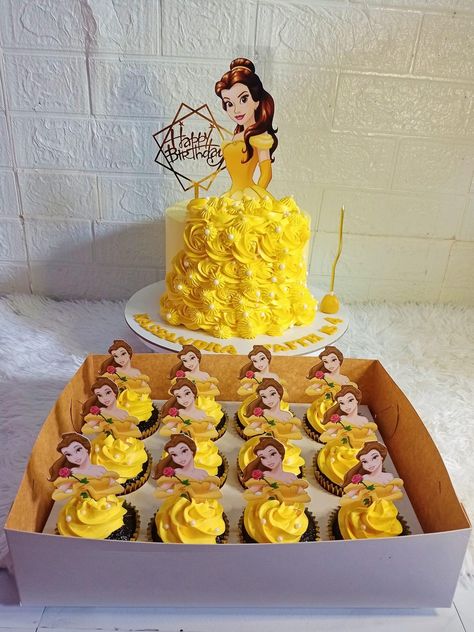 Beauty And Beast Birthday Cake, Beauty And The Beast Sheet Cake, Belle Cake Ideas, Belle Birthday Party Cake, Disney Princess Belle Cake, Belle Birthday Party Decorations, Princess Belle Birthday Party, Beauty And The Beast Birthday Cake, Belle Cupcakes