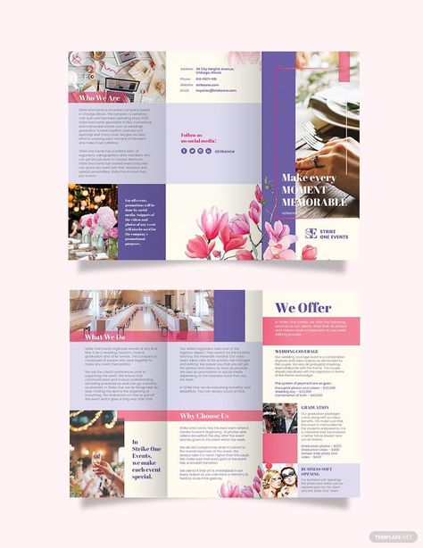 African Poster, Event Planning Brochure, Event Brochure, Brochure Design Layouts, Magazine Layout Inspiration, Yearbook Pages, Brochure Design Layout, Professional Brochure, Trifold Brochure Design