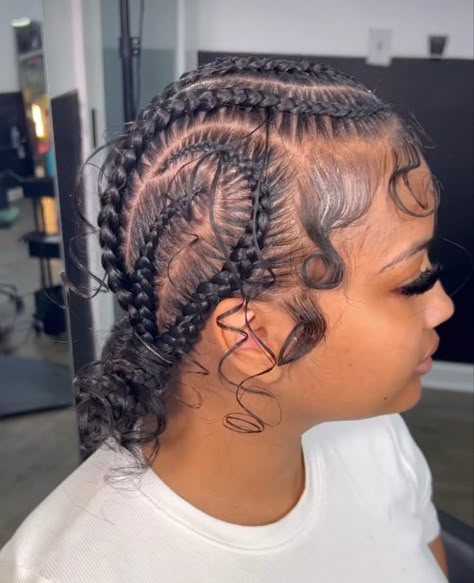 Cornrows With Weave, Stretched Hair, Bun With Curls, Feed In Braids Hairstyles, Braided Bun Hairstyles, Short Hair Pixie Cuts, Quick Weave Hairstyles, Cute Braided Hairstyles, Braids Hairstyles Pictures