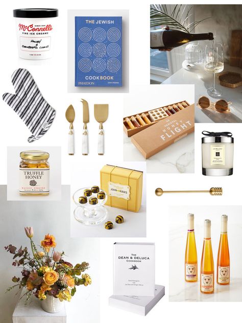 Sophisticated Rosh Hashanah Hostess Gifts | Rebekah Lowin Holiday Hostess Gift Ideas, Gifts For Hostess, Rosh Hashana Gift, Hostess Gift Ideas, Honey Cornbread, High Holidays, Holiday Hostess Gifts, Honey Dipper, Rosh Hashana