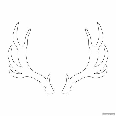 Antler String Art Template, Dear Antlers Drawing, Deer Antler Template Free Printable, Deer Antler Outline, How To Draw Deer Antlers, Deer Skull Drawing Simple, Deer Template Free Printable, Deer Horns Drawing, Antler Outline