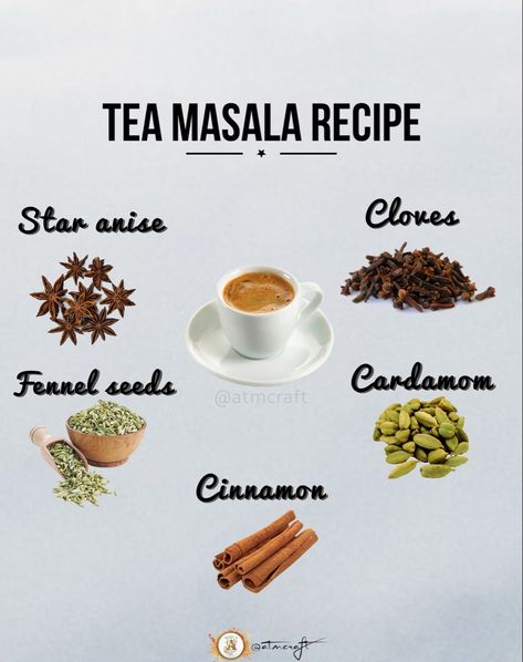 Chai Ka Masala, Chai Masala Powder Recipe, Tea Masala Powder Recipe, Chai Masala Recipe, Masala Chai Tea Recipe, Homemade Masala, Cardamom Tea, Tea Masala, Masala Chai Tea