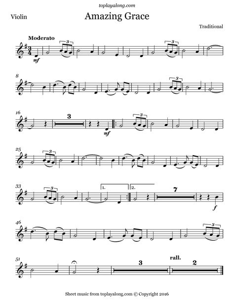 Amazing Grace. Free sheet music for violin. Visit toplayalong.com and get access to hundreds of scores for violin with backing tracks to playalong. Flute Sheet Music Disney, Free Flute Sheet Music, Amazing Grace Lyrics, Amazing Grace Sheet Music, Recorder Sheet Music, Popular Piano Sheet Music, Free Violin Sheet Music, Sheet Music With Letters, Banjo Music