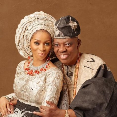 Photos: 42nd Birthday and 20th Wedding Anniversary for Shade Okoya and Billionaire Businessman Husband - 20th Wedding Anniversary, Sitting Together, Nigerian Bride, Bridal Trends, 20 Wedding Anniversary, 42nd Birthday, Traditional Marriage, Nigerian Weddings, African Styles