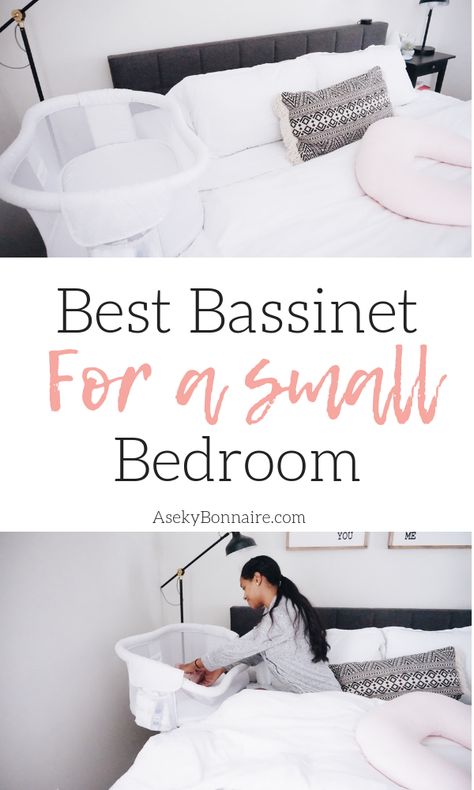 Bassinet For Small Spaces, Small Space Bassinet, Co Sleeping Bassinet, Halo Bassinet In Bedroom, Bassinet In Parents Room Ideas, Bassinet Set Up In Parents Room, Bassinet In Parents Room, Baby Corner In Parents Room Small, Small Baby Bed