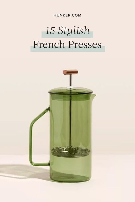 Be sure to have your favorite coffee beans on hand and a coffee grinder at the ready before diving into our favorite high-quality French presses, below. #hunkerhome #frenchpress #frenchpresscoffee #coffee #frenchpressers Best French Press Coffee Maker, French Press For Tea, Yield French Press, Hand Coffee Grinder, French Press Aesthetic, French Press Design, French Coffee Press, Ceramic French Press, Best French Press