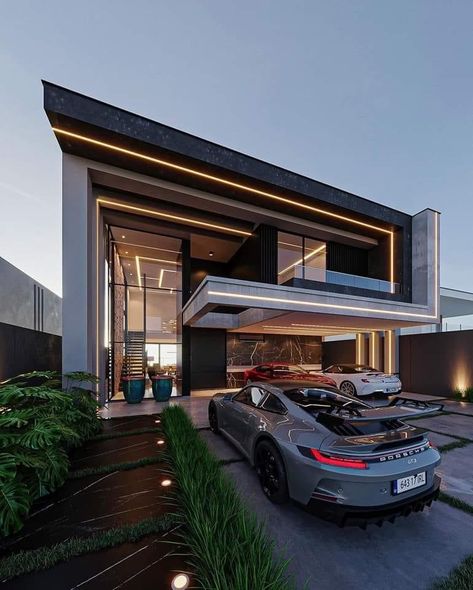 Luxury Homes Exterior, Dubai Houses, Luxury Houses Mansions, Futuristic Home, Dream Life House, Luxury Modern Homes, House Arch Design, Modern House Facades, التصميم الخارجي للمنزل