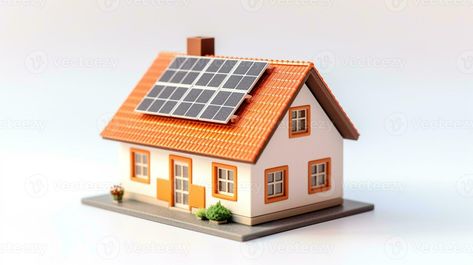 Rooftop House, Solar Panel Project, Solar Rooftop, Solar Panels Roof, Home Energy, Panel Solar, Miniature House, Green Building, Solar Panel