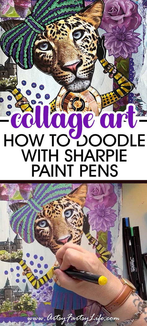 How To Doodle Magazine Collage ART - Jaguar Gal Texture On Paper, Magazine Collage Art, Collage Lesson, How To Doodle, Paint Patterns, Mixed Media Art Tutorials, Collage Diy, Journal Books, Magazine Images