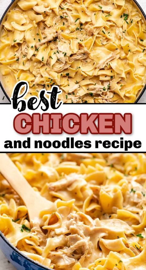 Egg Noodle Recipes Easy, Stovetop Chicken And Noodles, Egg Noodle Recipes Chicken, Chicken And Egg Noodles Recipe, Recipes For Rotisserie Chicken, Chicken Egg Noodle Soup, Chicken Egg Noodle Casserole, Egg Noodle Dishes, Easy Chicken And Noodles