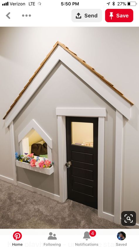 Crawlspace Playroom, Under The Stairs Playroom, Under The Stairs Ideas, Playroom Door, Under Stairs Playhouse, Under Stairs Playroom, Kids Playroom Basement, Kids Playrooms, تحت الدرج