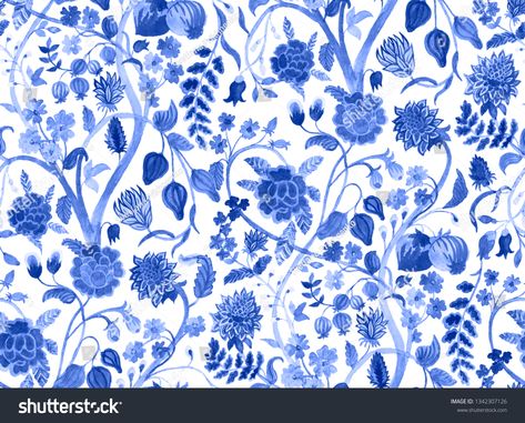 Blue Vintage Background, Chinoiserie Mural, Blue Patterns, Chinoiserie Blue, Floral Toile, Chinese Pattern, Blue Chinoiserie, Blue And White Chinoiserie, Affiliate Background