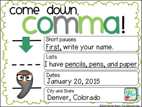 Free Charts that Teach Apostrophes and Commas - The Classroom Key Comma In A Series Anchor Chart, Commas In A Series Anchor Chart, Comma Anchor Chart, Natural Consequences, Wolf Cubs, Wolf Family, 5th Grade Writing, 3rd Grade Writing, 2nd Grade Writing