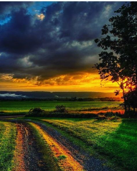 After The Storm, Dirt Road, Beautiful Sky, The Storm, Beautiful Sunset, Country Life, 그림 그리기, Belle Photo, Nature Beauty