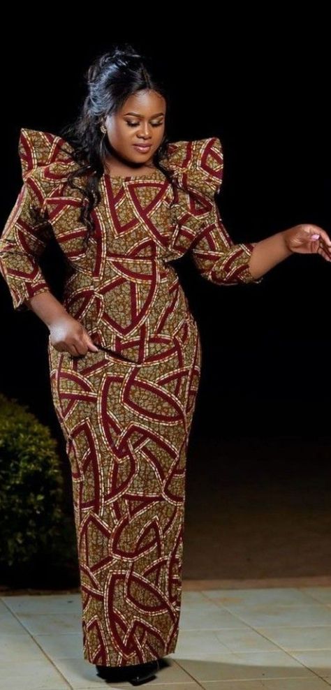 Brown Ankara Dress Styles, Big Gown, Fashion Week London, Long African Dresses, African Print Dress Ankara, Best African Dresses, Ankara Fashion, African Dresses Modern, Ankara Gown Styles