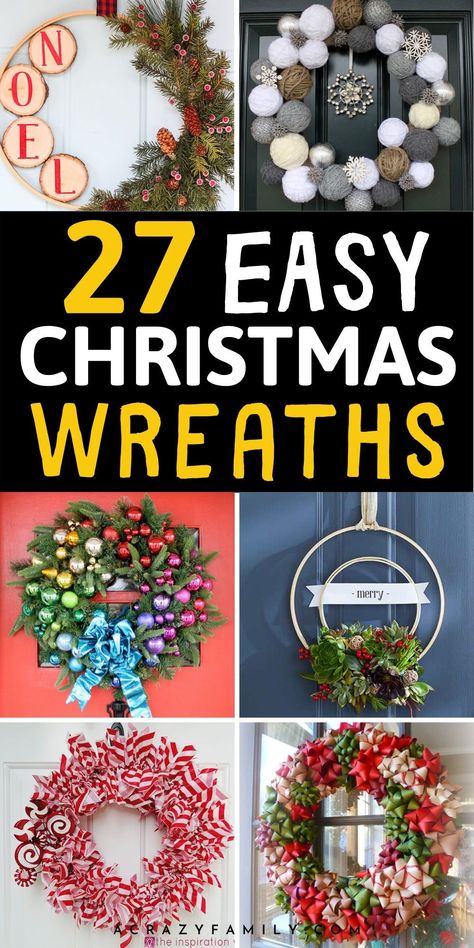 Christmas Wreaths For Windows, Christmas Wreath Decor, Christmas Wreath Craft, Christmas Diy Wood, Holiday Wreaths Diy, Christmas Wreaths Diy Easy, Easy Diy Wreaths, Diy Christmas Wreaths, Holiday Crafts Diy