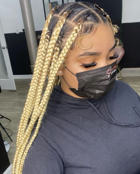 Braid Hair Dos, Red Weave Hairstyles, Jumbo Knotless, Blonde Box Braids, Big Box Braids, Big Box Braids Hairstyles, Feed In Braids Hairstyles, Blonde Braids, Box Braids Hairstyles For Black Women