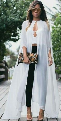 Hijab Stile, Chiffon Cape, Cape Fashion, Mode Kimono, Mode Abaya, فستان سهرة, Fashion Attire, Abayas Fashion, Abaya Fashion