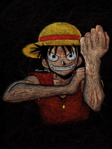 My drawing to Luffy . Scribble Art - Luffy Scribble Art, One Peice Anime, Wedding Site, Chibi, Anime Art, Projects To Try, One Piece, Drawings, Anime