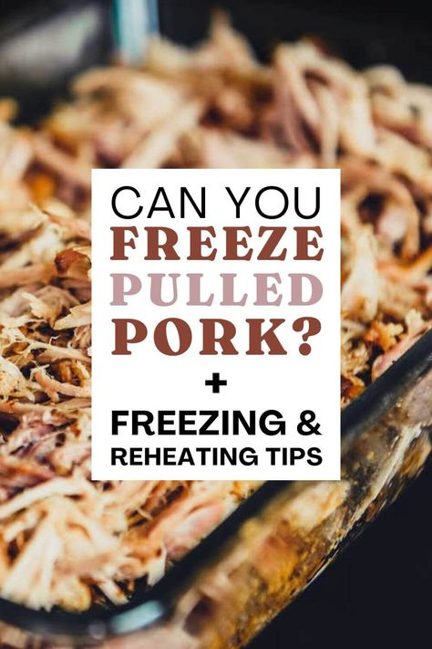 Wondering if cooked pulled pork can be frozen? When done correctly, it will taste as if it was freshly cooked. Here are our best tips for freezing and reheating pulled pork, leftover recipe ideas, serving suggestions, and more! via @kitchen laughter Freezer Pulled Pork, How To Freeze Pulled Pork, Pulled Pork Leftover, Pork Tips, Freezing Pulled Pork, Pork Freezer Meals, Barbeque Pulled Pork, Pulled Pork Tenderloin, Smoked Pork Roast