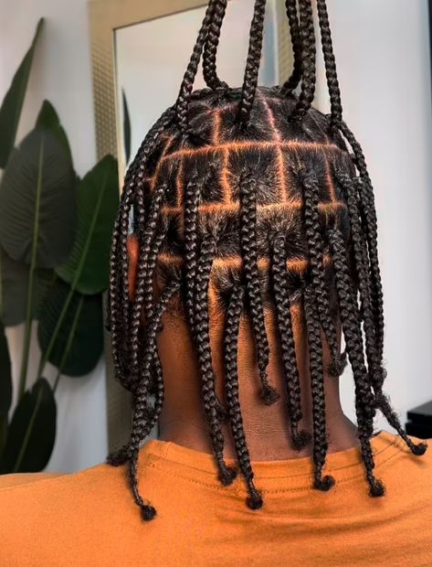 Singles For Men Hair, Box Braid Hairstyles For Men, Man Twist Hairstyles, Men Braids Hairstyles African Americans, Individuals Braids For Men, Large Plaits Braids Men, Man Hairstyle Braids, Medium Plaits Box Braids Men, Beginner Braids For Men