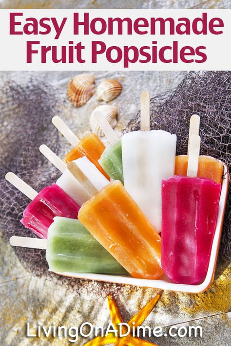 Easy Homemade Fruit Popsicles Recipe - 15 Super Easy Homemade Popsicle Recipes Orange Popsicles Recipe, Homemade Popsicle Recipes, Fudgesicle Recipe, Raspberry Popsicles, Fruit Popsicle Recipes, Easy Popsicle Recipes, Homemade Fruit Popsicles, Healthy Popsicle Recipes, Easy Popsicles