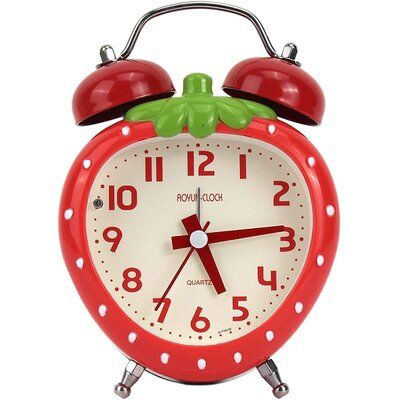 Strawberry Clock, Cute Alarm Clock, Clock For Bedroom, Strawberry Kitchen, Retro Mirror, Bedside Desk, Desk Shelf, Tabletop Clocks, Friendly Plastic