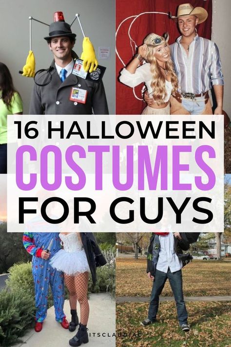 My brother told me these are the most unique halloween costume ideas for guys. He tried the third one and he found it super easy! Definitely saving these guys Halloween costumes for later. Guy Friends Halloween Costumes, Diy Men Costumes Halloween, Halloween Costumes Boys Teenage, Guy Group Halloween Costumes, Teen Boy Costumes Halloween, Gender Neutral Halloween Costumes, Teen Boys Halloween Costumes, Men Costume Ideas Halloween, Easy Costume For Men