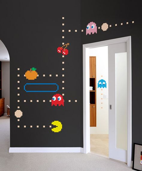 Love it! - perfect for kids room and/or game room if you have such a commodity Gamer Rum, Deco Gamer, Video Game Wall, Asma Kat, Arcade Room, Game Wall, Vintage Video, Vintage Video Games, Man Room