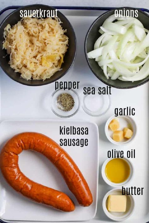 Keilbasa And Sauerkraut Recipes Easy, Keilbasa Recipes Sauerkraut, How To Make Kielbasa Sausage, Kielbasa Recipes Sauerkraut, Crockpot Saurkraut And Kielbasa, Saurkraut And Perogies, Sauerkraut And Kielbasa Recipes, Saurkraut And Sausage Recipes Easy, Kielbasa With Sauerkraut