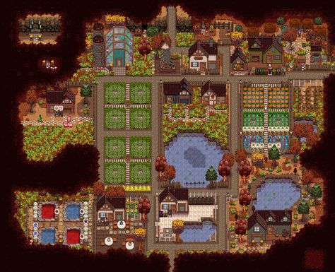 Stardew Valley Forest Farm Ideas, Forest Layout, Stardew Farm, Stardew Farms, Forest Farm, Stardew Valley Layout, Stardew Valley Tips, Stardew Valley Farms, Stardew Valley Fanart