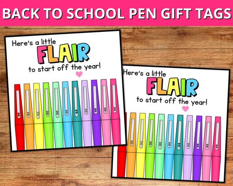 Back to School Teacher Gift Tag, Flair Pen Gift Tag, First Day of School Printable #thriftyfrugalmom #teachergift #teacherappreciation #cheapgifts #teacher #create #students #gifts. Go for more info 👉https://whispers-in-the-wind.com/top-10-graduation-gift-ideas/?teacher236 Flair Pen Gift Tag, Flair Pen Teacher Gift, Flair Pen Gift, Pen Gift Tag, Welcome Back Gifts, Back To School Teacher Gifts, First Day Of School Printable, Flair Pens, Back To School Gifts For Teachers