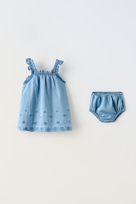 Newborn Baby Dresses | Explore our New Arrivals | ZARA United States Newborn Baby Dresses, Embroidered Denim Dress, Baby Overalls, Zara Baby, Crochet Coat, Baby Outfits Newborn, Embroidered Denim, Mid Dresses, Newborn Outfits