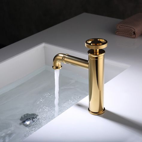 Bathroom Basin Taps, Gold Taps, Industrial Style Bathroom, Brass Bathroom, Single Hole Bathroom Faucet, Gold Bathroom, Bath Faucet, Basin Mixer Taps, Sink Taps