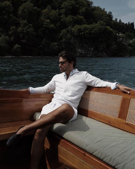 Yacht Outfit For Men, Christian Sieber, Boat Attire, Boat Photoshoot, The Old Ways, Boyfriend Aesthetic, Greek Royal Family, Old Ways, Fits Aesthetic