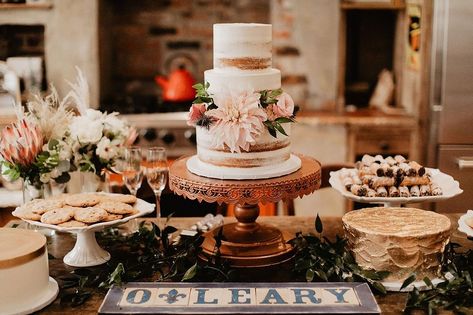 Dessert tables offer a variety - multiple cake options, mini pastries, cookies. Mini Pastries, Breakfast Pastries, King Cake, Dessert Tables, Specialty Cakes, Menu Items, Freshly Baked, Custom Cakes, Dessert Table