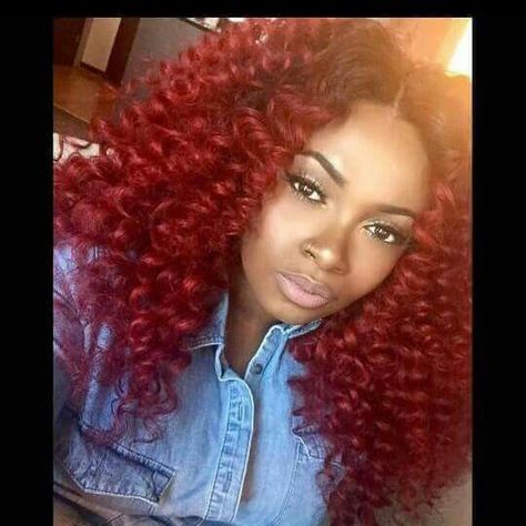 Auburn Crochet Hairstyles, Red Crochet Hairstyles, Burgundy Crochet Hairstyles, Red Afro, Afro Hair Care, Crochet Hairstyles, Curly Crochet Hair Styles, Hairstyles For Women Over 60, Braid Patterns