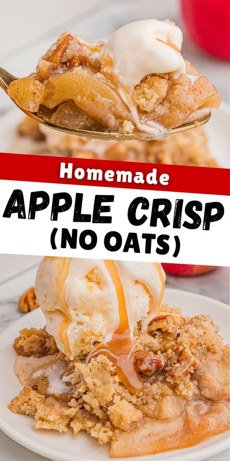 Apple Crisp Without Oats Baked Apples With Crumb Topping, Easy Baked Apple Crisp, Apple Crisp With No Oats, Crumb Apple Pie Recipe, Low Sodium Apple Crisp, Easy Apple Crisp Recipe With Oats, Recipes With Honey Crisp Apples, Easy Fresh Apple Recipes, Apple Cobbler Easy Homemade