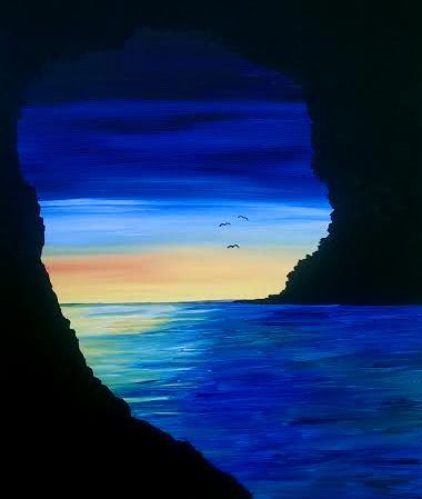 Learn to Paint Sea Caves tonight at Paint Nite! Our artists know exactly how to teach painters of all levels - give it a try! Irish Heather, Paint Nite, Night Painting, November 3, Beginner Painting, Painting Class, Pastel Art, Pictures To Paint, Canvas Art Painting