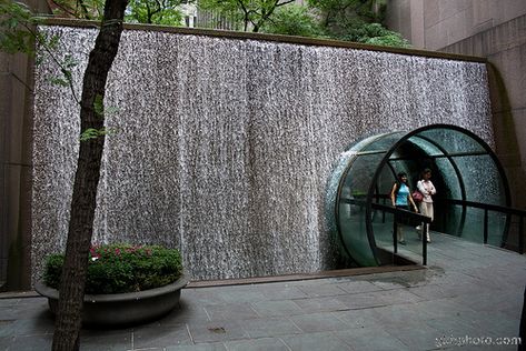 waterwall tunnel Aqua Design, Water Sculpture, Water Architecture, Water Curtain, Water Feature Wall, Herb Garden Design, Water Wall, Fountain Design, Waterfall Fountain