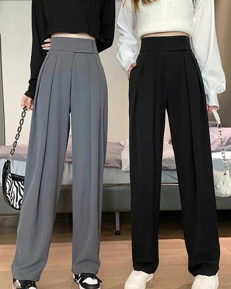 Romantic Style Fashion Inspiration, Korean Outfit Street Styles, Women Trousers, Casual College Outfits, Trendy Dress Outfits, Loose Trousers, Stylish Work Outfits, Modest Fashion Outfits, Girls Fashion Clothes