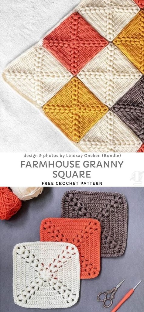 Fun Easy And Colorful Crochet Blankets - Pattern Center Crochet Blanket Template, Fine Cotton Yarn Crochet Patterns, Dense Granny Square, Fancy Granny Square Crochet, Solid Color Granny Square Pattern, Cat Stitch Crochet, Pretty Granny Squares, No Gap Granny Square, Farmhouse Granny Square