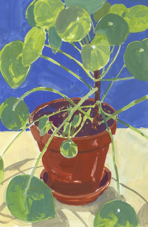 Plant Leaves Painting, Plant In A Pot Drawing, Watercolour Art Inspiration, Money Plant Painting, Painting Ideas Plants, Watercolour Art Ideas Inspiration, Plant Painting Ideas, Potted Plant Drawing, Plant Art Drawing