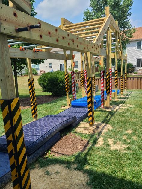 Home Ninja Warrior Course, Outdoor Ninja Warrior Course, Obstacle Course Racing, Diy Ninja Warrior Course Kids, Outdoor Ninja Course For Kids, Backyard Ninja Warrior Course For Kids, Adult Obstacle Course Ideas, Diy Ninja Course, Ninja Course Backyard