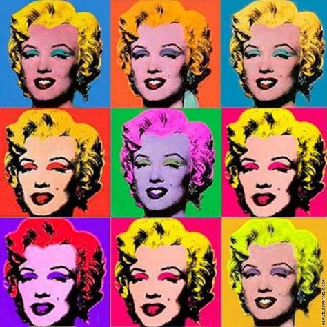 Andy Warhol Artwork, Pop Art Andy Warhol, Andy Warhol Marilyn, Pop Art Marilyn, Foto Muro Collage, Art Andy Warhol, Marilyn Monroe Pop Art, Andy Warhol Pop Art, Andy Warhol Art